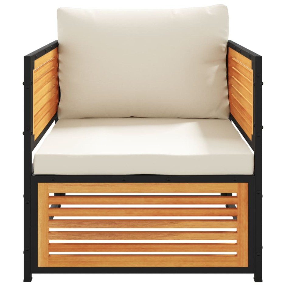 Sillón de jardín con cojines madera maciza de