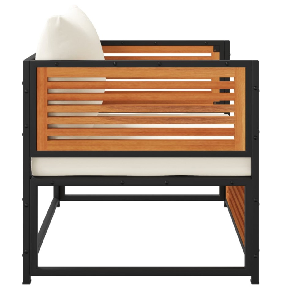 Sillón de jardín con cojines madera maciza de