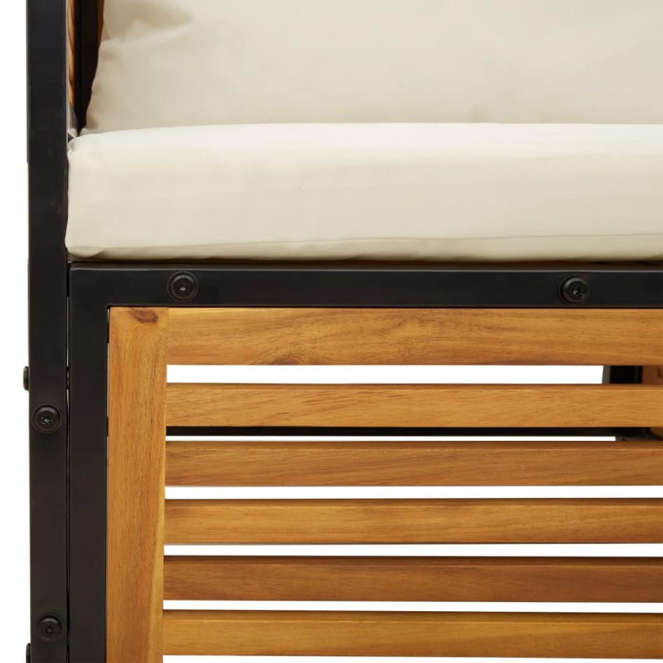 Sillón de jardín con cojines madera maciza de