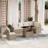 Set sofás de jardín 7 piezas y cojines ratán sintético