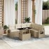 Set sofás de jardín 7 piezas y cojines ratán sintético