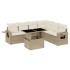 Set sofás de jardín 7 piezas y cojines ratán sintético