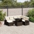 Set sofás de jardín 8 piezas y cojines ratán sintético