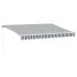Toldo retráctil manual gris antracita y blanco 350x250
