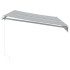 Toldo retráctil manual gris antracita y blanco 350x250