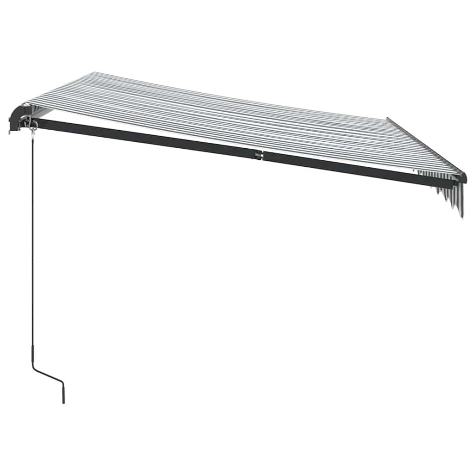 Toldo retráctil manual con LED antracita y blanco 300x250