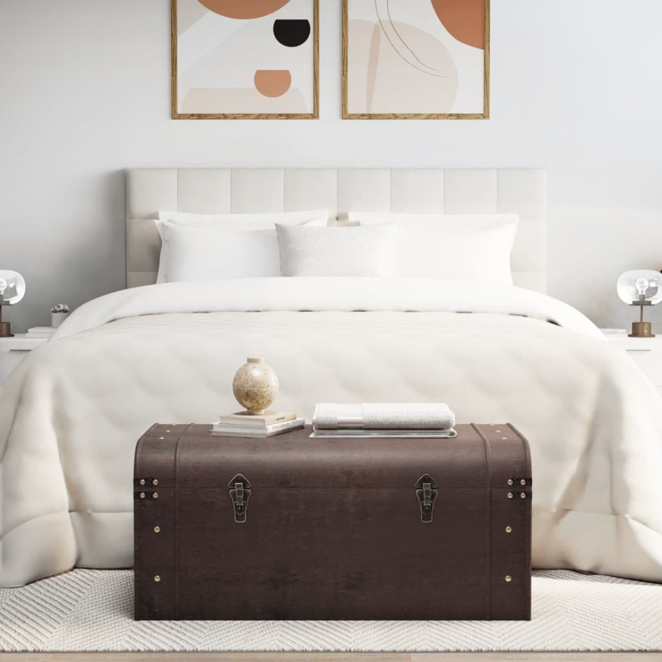 Cofre con pestillos contrachapada marrón 90x50x39,5