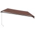 Toldo retráctil manual con luces LED marrón 600x350