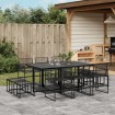 Set de comedor de jardín 11 pzas ratán sintético negro