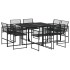 Juego de comedor de jardín 9 piezas ratán sintético