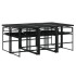 Set de comedor de jardín 7 pzas y cojines ratán sintético