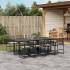 Set de comedor de jardín 9 pzas y cojines ratán sintético