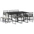 Set de comedor jardín 11 pzas con cojines ratán sintético
