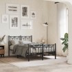 Estructura cama sin colchón con estribo metal negro 120x190 cm