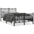 Estructura cama sin colchón con estribo metal negro 120x190