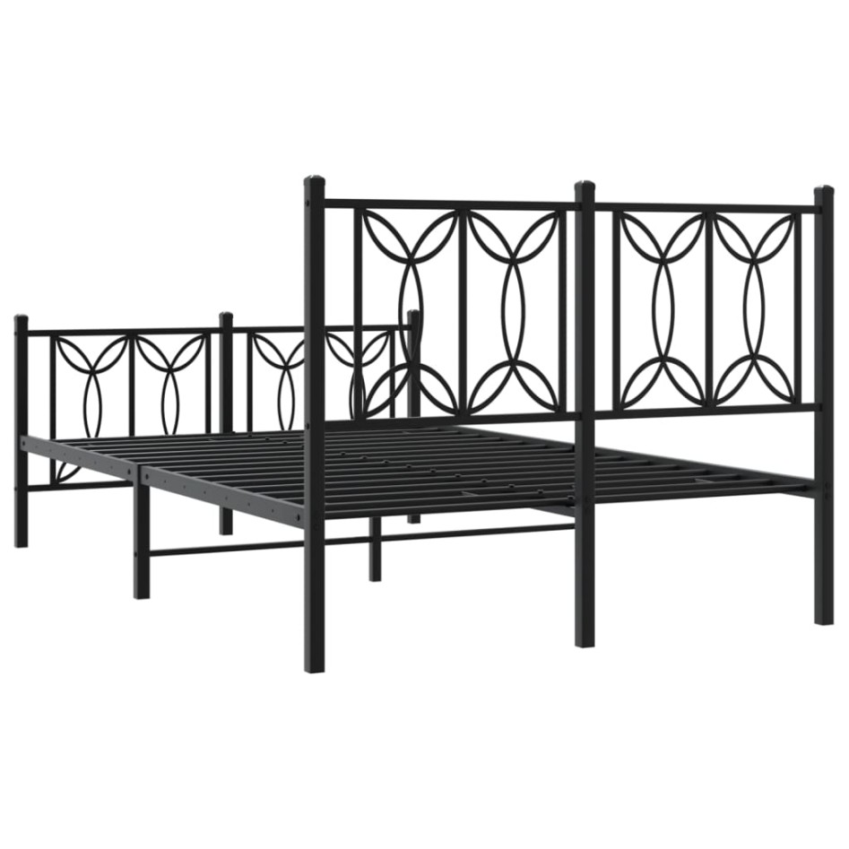 Estructura cama sin colchón con estribo metal negro 120x190