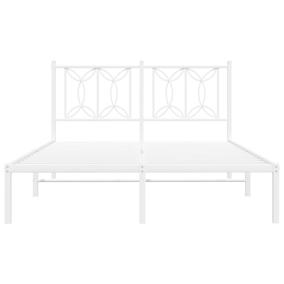 Estructura cama sin colchón con cabecero metal blanco