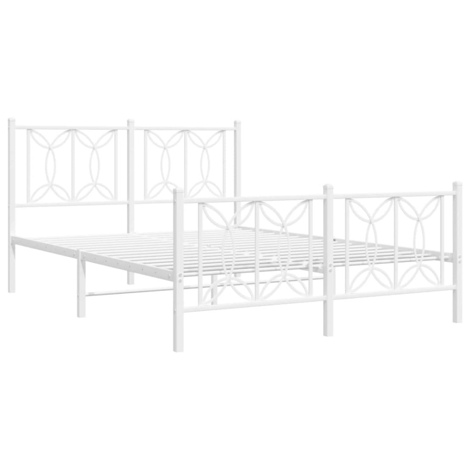 Estructura cama sin colchón con estribo metal blanco 140x190