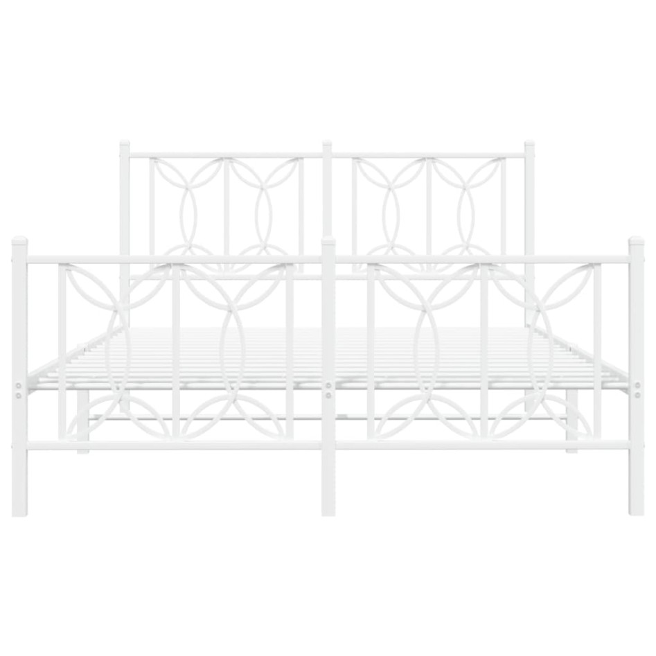 Estructura cama sin colchón con estribo metal blanco 140x190
