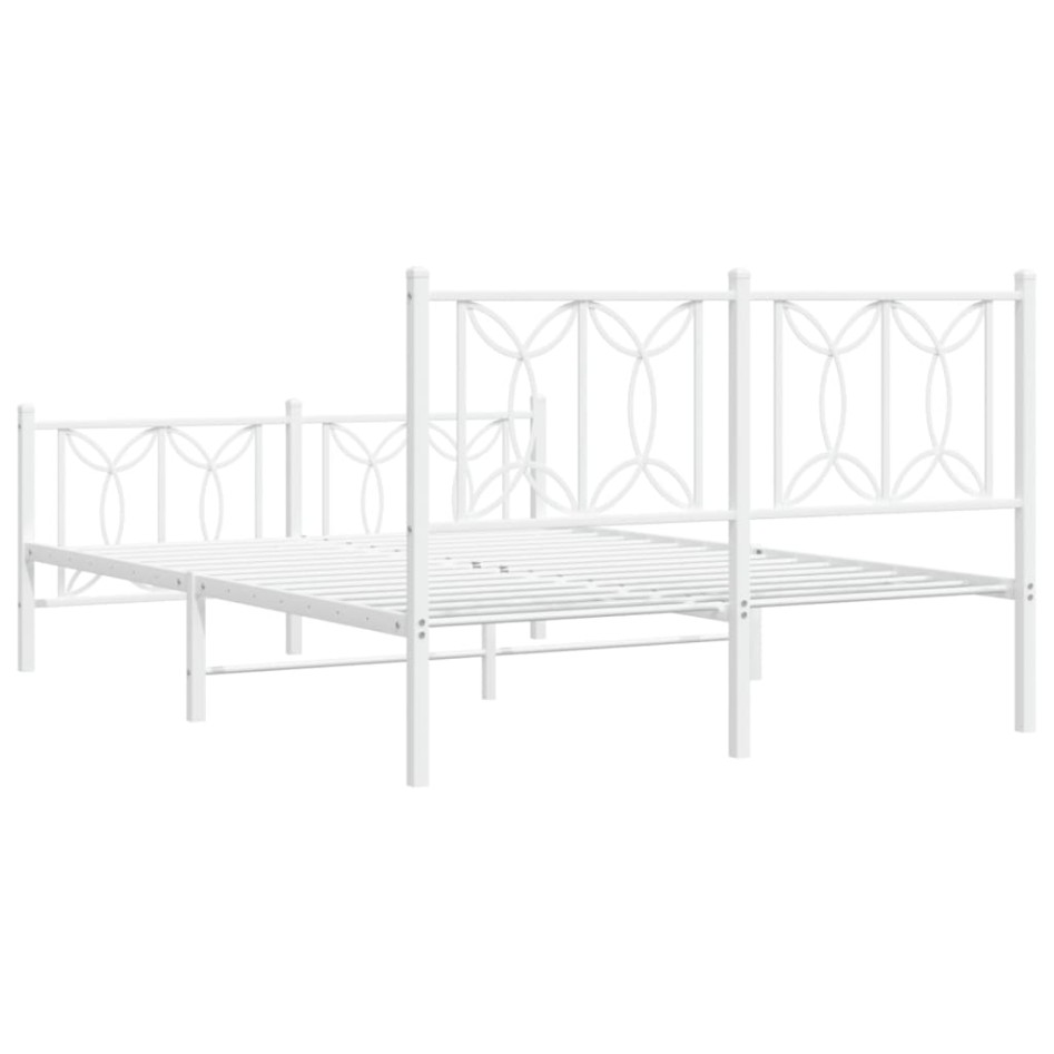 Estructura cama sin colchón con estribo metal blanco 140x190