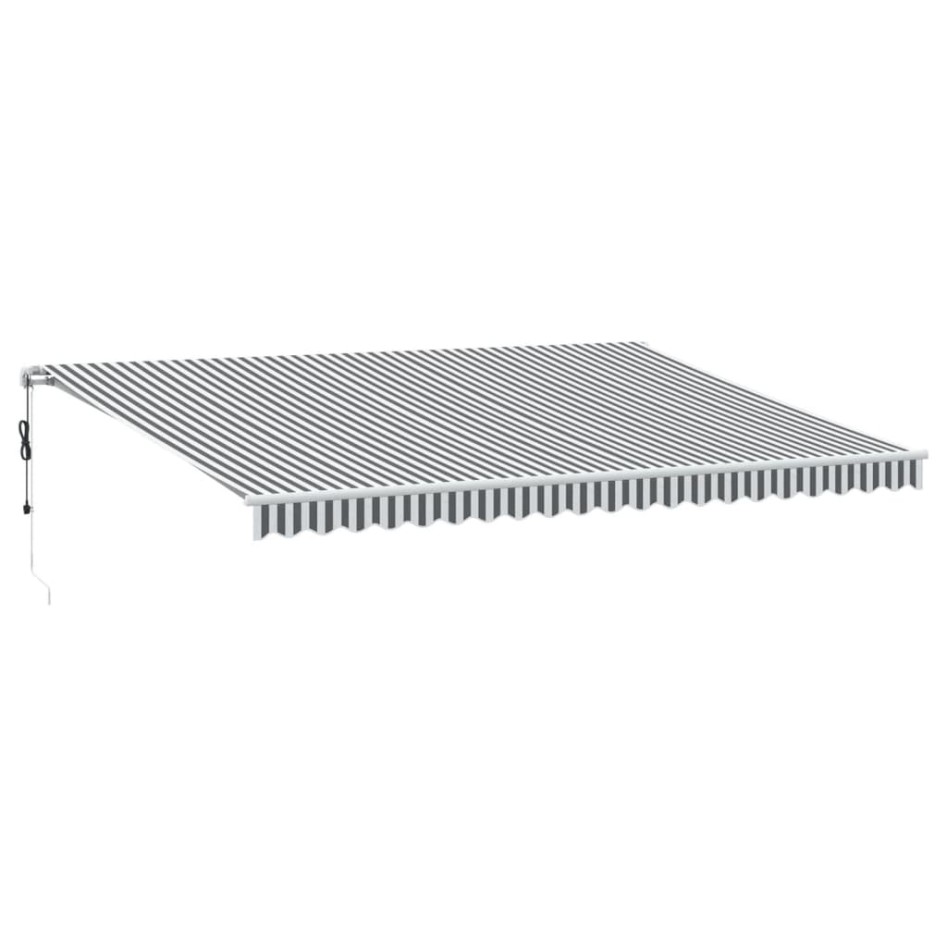 Toldo retráctil automático gris antracita y blanco 500x350