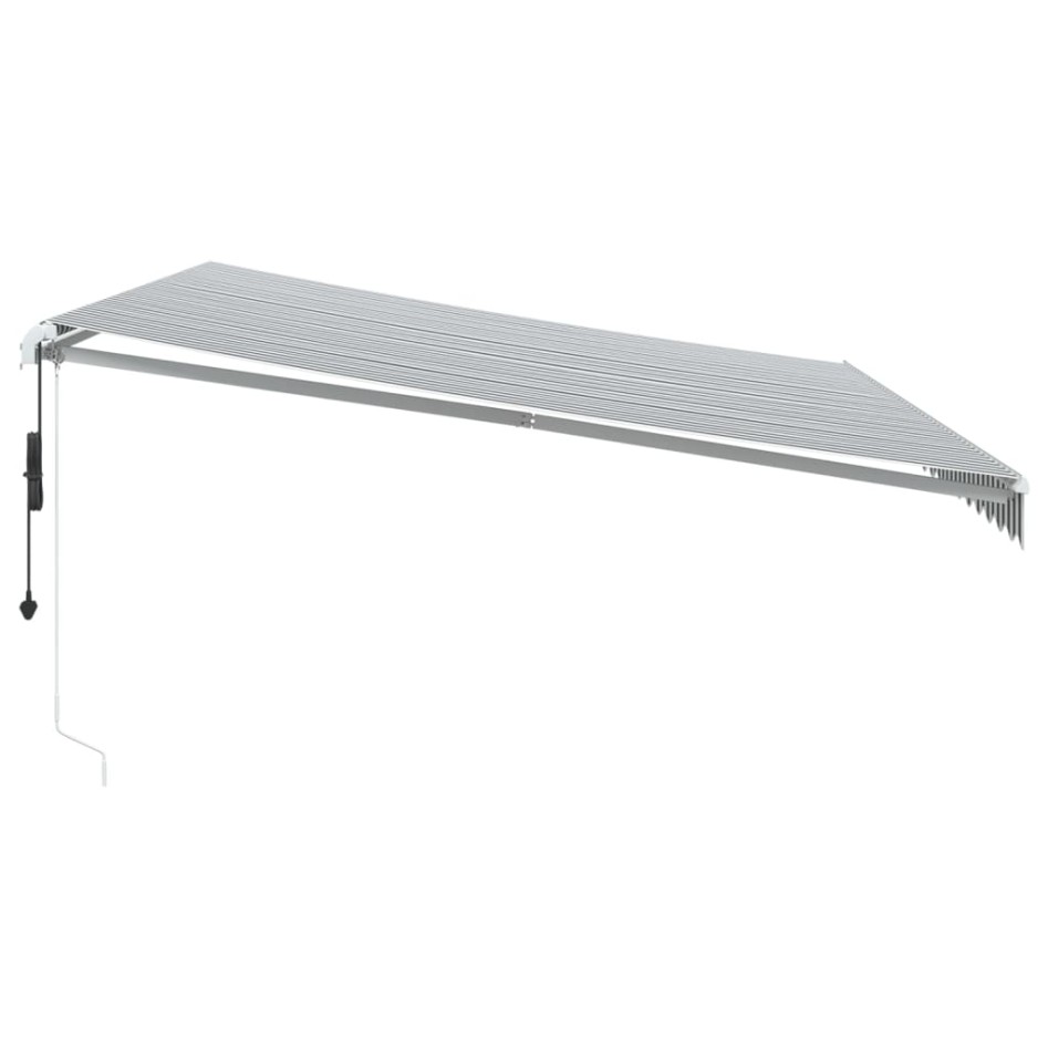Toldo retráctil automático gris antracita y blanco 500x350
