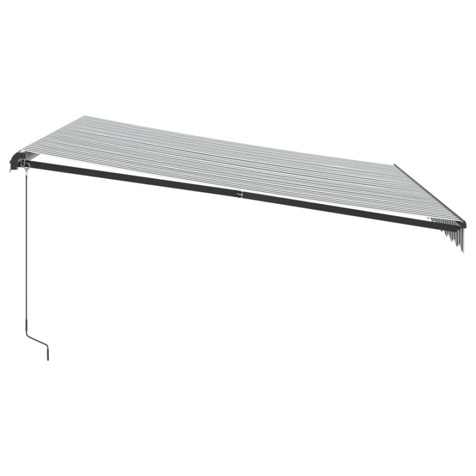 Toldo retráctil manual con luz LED antracita y blanco