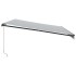 Toldo retráctil manual gris antracita y blanco 500x350