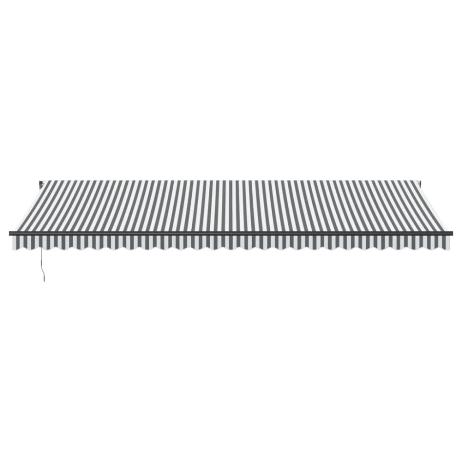 Toldo retráctil manual luz LED antracita y blanco 600x350