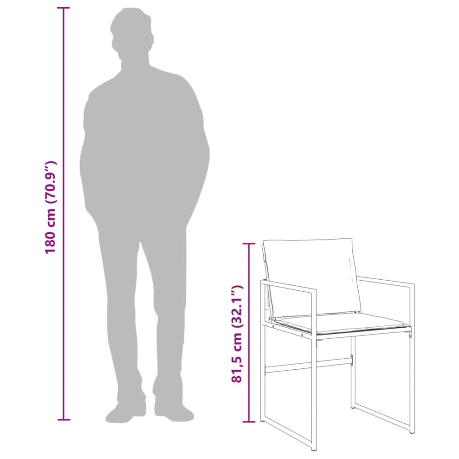 Juego de comedor de jardín 9 piezas con cojines textileno