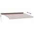 Toldo retráctil automático con luces LED marrón 500x300