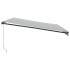 Toldo retráctil manual gris antracita y blanco 500x300