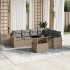 Set sofás de jardín 7 piezas y cojines ratán sintético