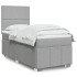 Cama box spring con colchón tela gris claro 90x200
