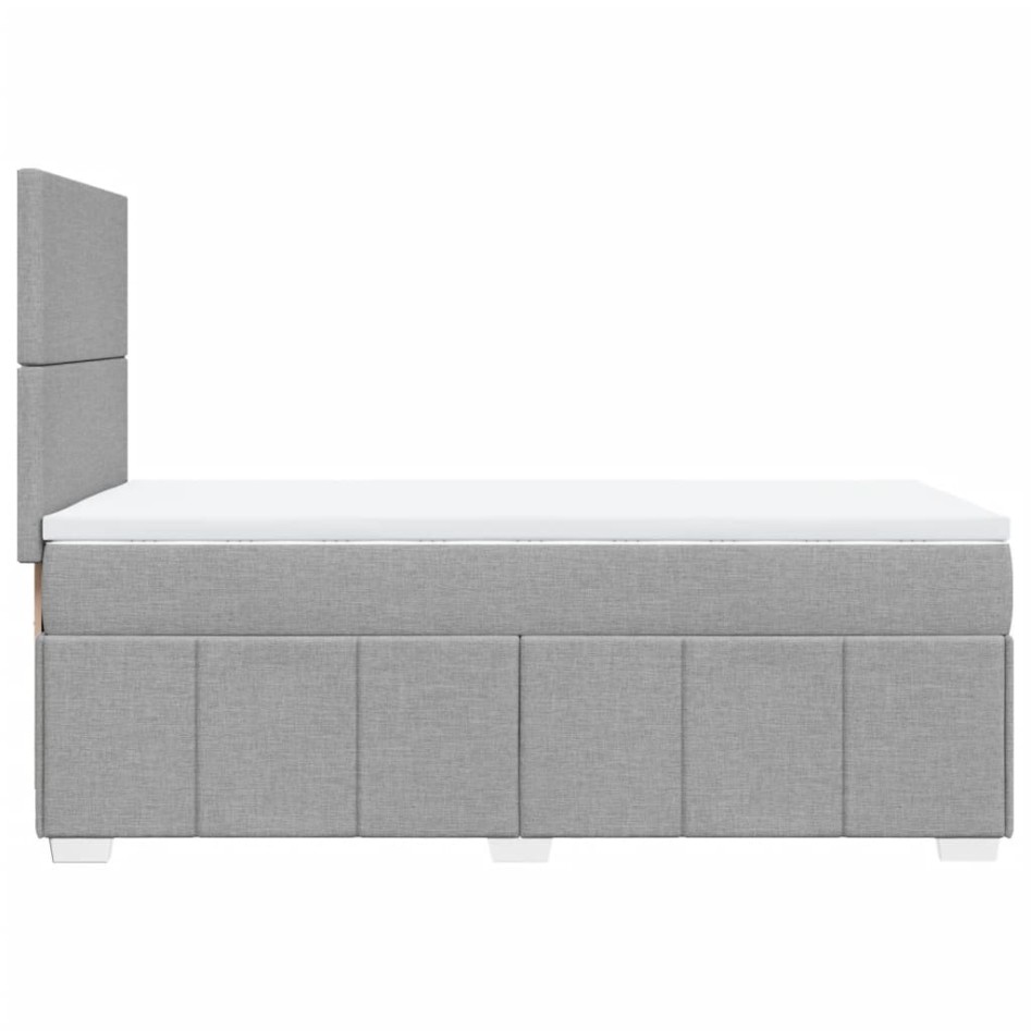 Cama box spring con colchón tela gris claro 90x200