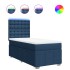 Cama box spring con colchón tela azul 90x200