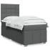 Cama box spring con colchón tela gris oscuro 90x200