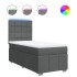 Cama box spring con colchón tela gris oscuro 90x200