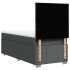Cama box spring con colchón tela gris oscuro 90x200
