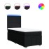 Cama box spring con colchón tela negro 90x200