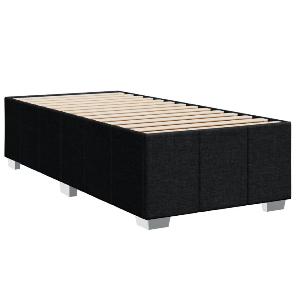 Cama box spring con colchón tela negro 90x200