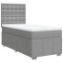 Cama box spring con colchón tela gris claro 90x200