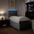 Cama box spring con colchón tela gris claro 90x200