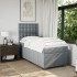Cama box spring con colchón tela gris claro 90x200