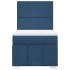 Cama box spring con colchón tela azul 90x200
