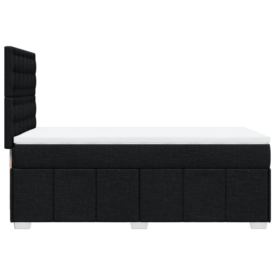 Cama box spring con colchón tela negro 90x200