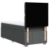 Cama box spring con colchón tela gris oscuro 90x200