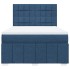 Cama box spring con colchón tela azul 140x200