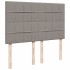 Cama box spring con colchón tela gris taupe 140x200
