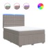 Cama box spring con colchón tela gris taupe 140x200